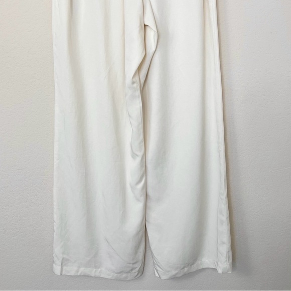Lattelier Linen Cotton Drawstring Straight Leg Cream Pants - Picture 10 of 14